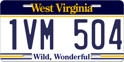 WV license plate 1VM504