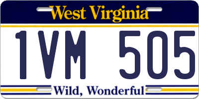 WV license plate 1VM505