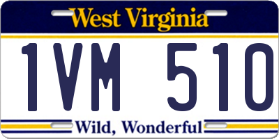 WV license plate 1VM510
