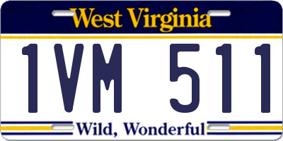 WV license plate 1VM511