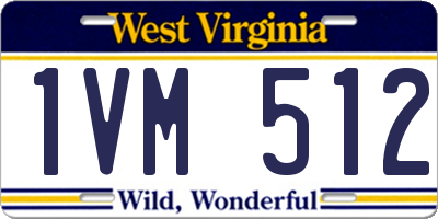 WV license plate 1VM512