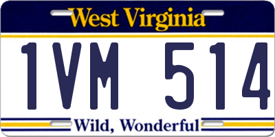 WV license plate 1VM514