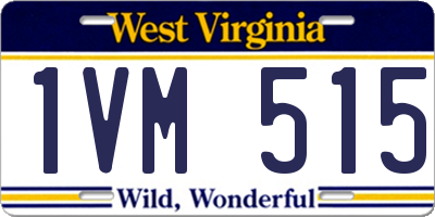 WV license plate 1VM515