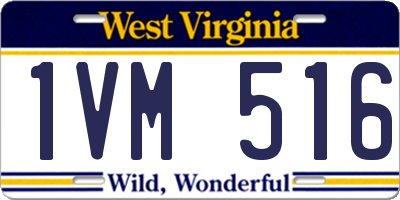 WV license plate 1VM516