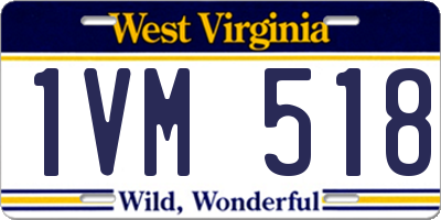 WV license plate 1VM518