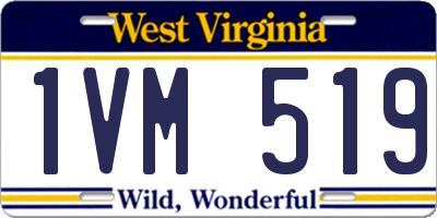 WV license plate 1VM519