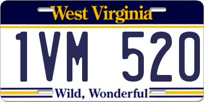 WV license plate 1VM520