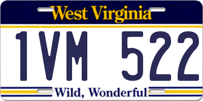 WV license plate 1VM522
