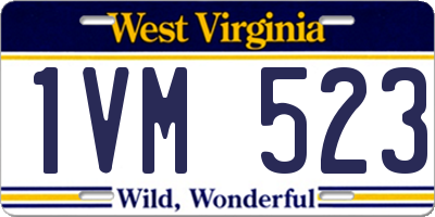 WV license plate 1VM523