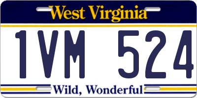 WV license plate 1VM524