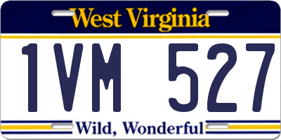 WV license plate 1VM527