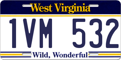 WV license plate 1VM532