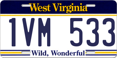 WV license plate 1VM533