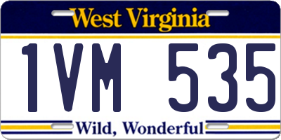 WV license plate 1VM535