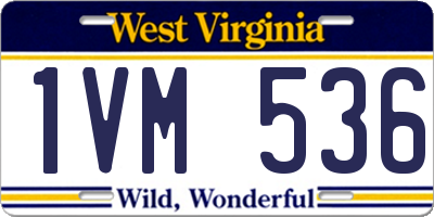 WV license plate 1VM536