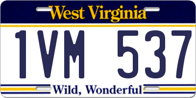 WV license plate 1VM537