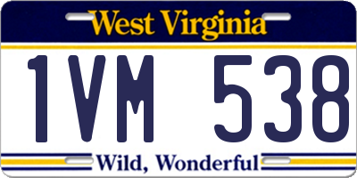 WV license plate 1VM538