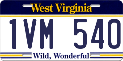 WV license plate 1VM540