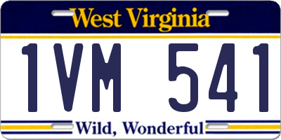 WV license plate 1VM541