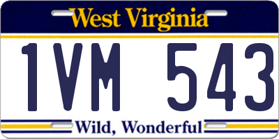 WV license plate 1VM543