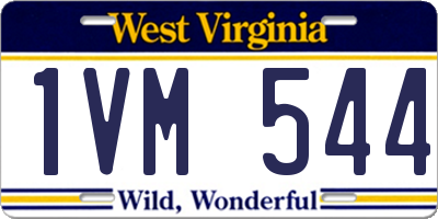 WV license plate 1VM544
