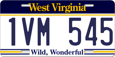 WV license plate 1VM545