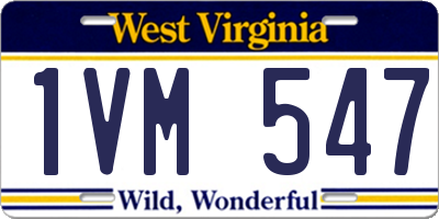 WV license plate 1VM547