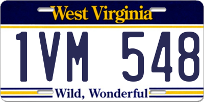 WV license plate 1VM548