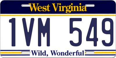 WV license plate 1VM549