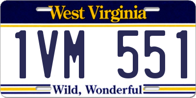 WV license plate 1VM551