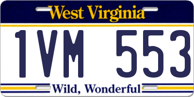 WV license plate 1VM553