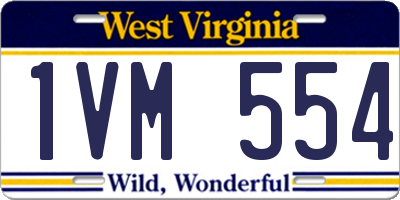 WV license plate 1VM554