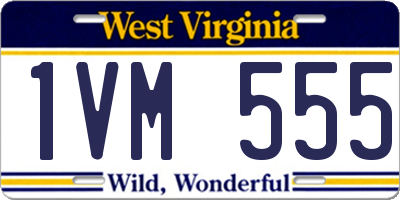WV license plate 1VM555