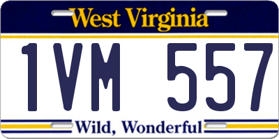 WV license plate 1VM557