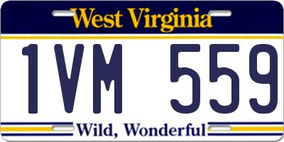 WV license plate 1VM559