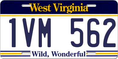 WV license plate 1VM562