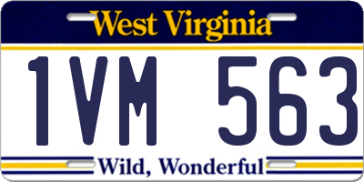 WV license plate 1VM563