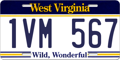 WV license plate 1VM567