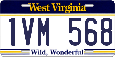 WV license plate 1VM568
