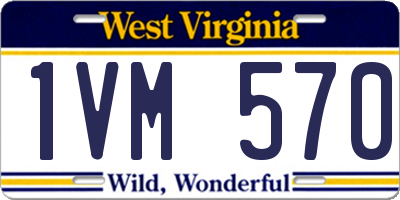 WV license plate 1VM570