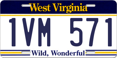 WV license plate 1VM571