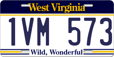 WV license plate 1VM573