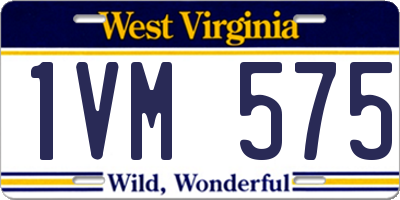 WV license plate 1VM575
