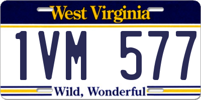 WV license plate 1VM577