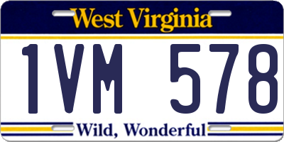 WV license plate 1VM578