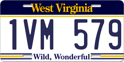 WV license plate 1VM579
