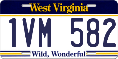 WV license plate 1VM582