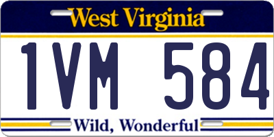WV license plate 1VM584