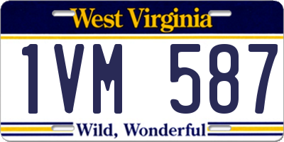 WV license plate 1VM587
