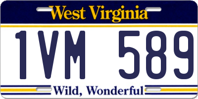 WV license plate 1VM589